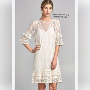 Cotton Bleu floral lace dress size Large